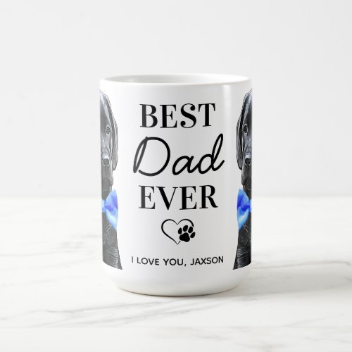 Best Dad Ever Black Lab Puppy Dog Dad Fathers Day  Coffee Mug