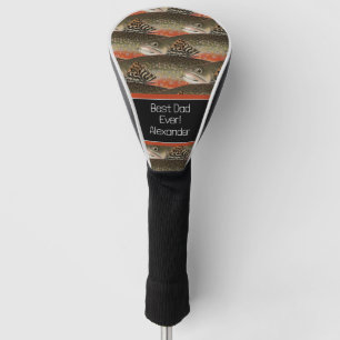 Best Dad Ever Black Rust Fisherman fly fishing Golf Head Cover