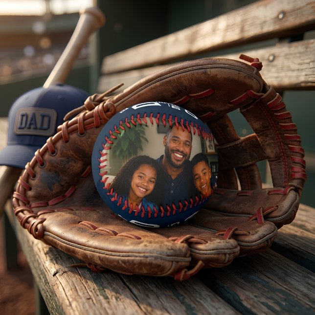 Best Dad Ever Blessed by God Personalized Photo Baseball (Creator Uploaded)
