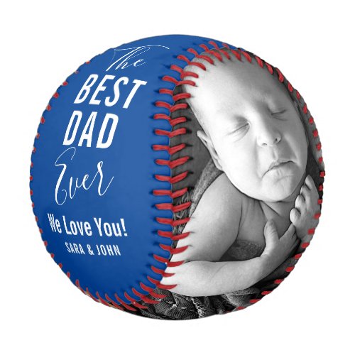 Best Dad Ever Blue Baby 2 Photos Name Baseball