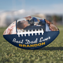 Best Dad Ever Blue Custom Photo Football