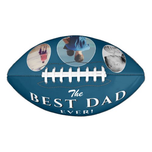 Best Dad Ever Blue Father 3 Photo Collage Football
