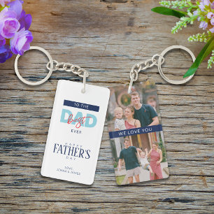 Best Dad Ever Blue Fathers Day Keychain