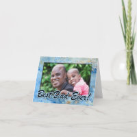 Best Dad Ever Blue Marble Photo Frame Father Card