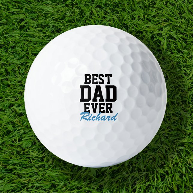 Best Dad Ever Blue Monogrammed Father's Day Golf Balls (Creator Uploaded)