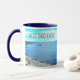 Best Dad Ever Blue Ocean Photo Azure Sky Mug