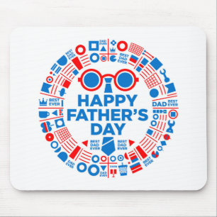 Best Dad Ever Blue Red Graphic Gift for Dad Mouse Pad