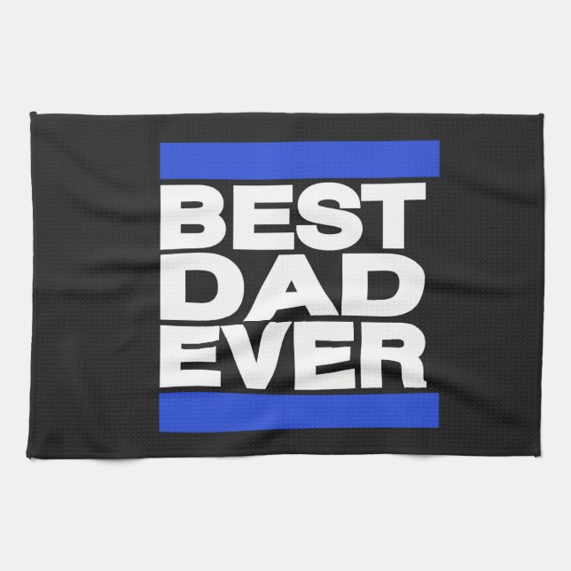 Best Dad Ever Blue Towel (Horizontal)