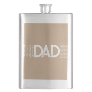 Best Dad Ever Bold Typography Flask