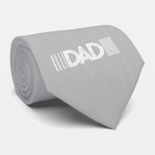 Best Dad Ever Bold Typography Grey Neck Tie