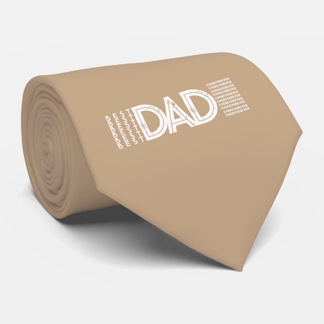 Best Dad Ever Bold Typography Neck Tie (Rolled)