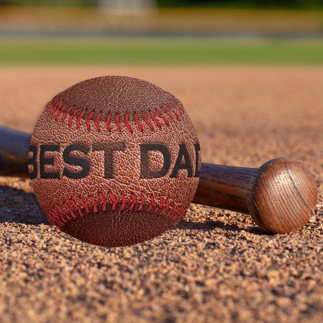 Best dad ever brown leather stamp Father's Day Baseball (Creator Uploaded)