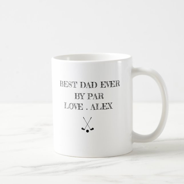 BEST DAD EVER BY PAR custom 4 photo  Coffee Mug (Right)