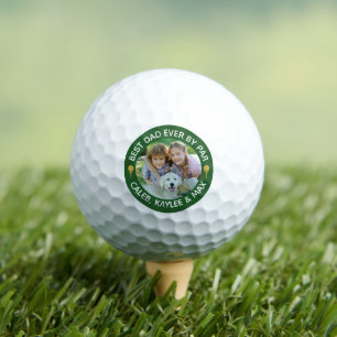 BEST DAD EVER BY PAR Photo Golfer Green Golf Balls