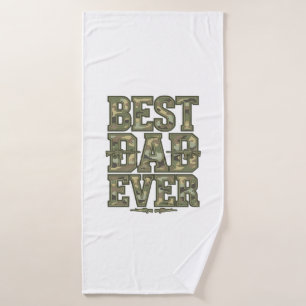 Best Dad Ever Camo Vintage Engraving Design_1 Bath Towel