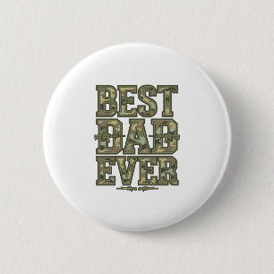 Best Dad Ever Camo Vintage Engraving Design_1 Button