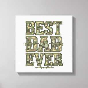Best Dad Ever Camo Vintage Engraving Design_1 Canvas Print