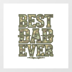 Best Dad Ever Camo Vintage Engraving Design_1 Floor Decals