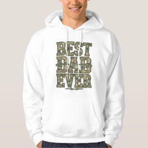 Best Dad Ever Camo Vintage Engraving Design_1 Hoodie
