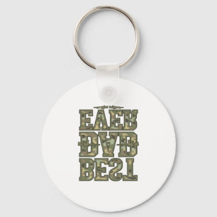 Best Dad Ever Camo Vintage Engraving Design_1 Keychain