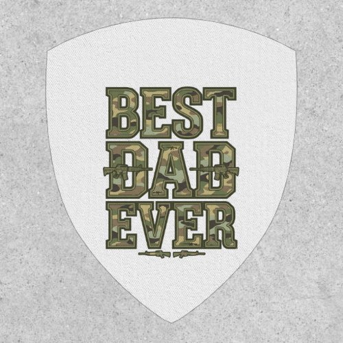 Best Dad Ever Camo Vintage Engraving Design_1 Patch