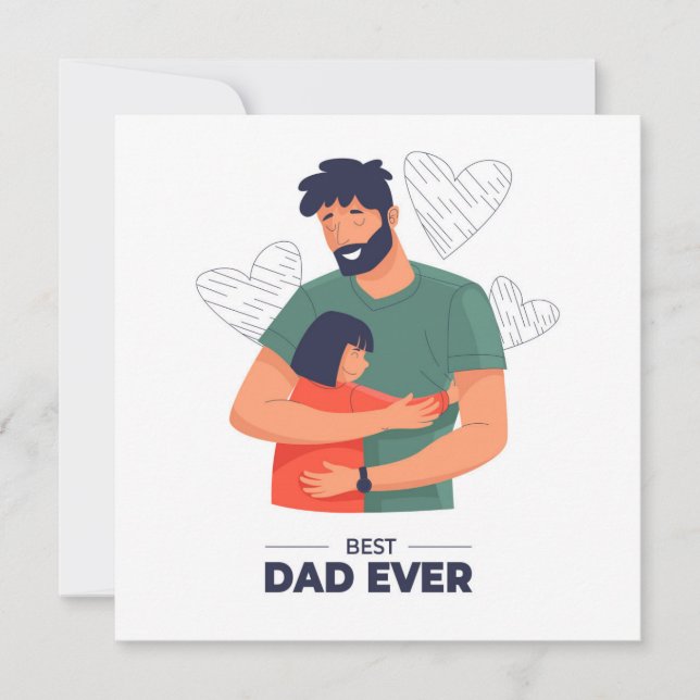 Best Dad Ever Card - Fathers Day Card (Front)