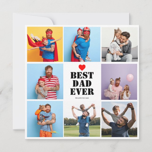 Best Dad Ever Card Photo Collage Father's day Gift (Front)