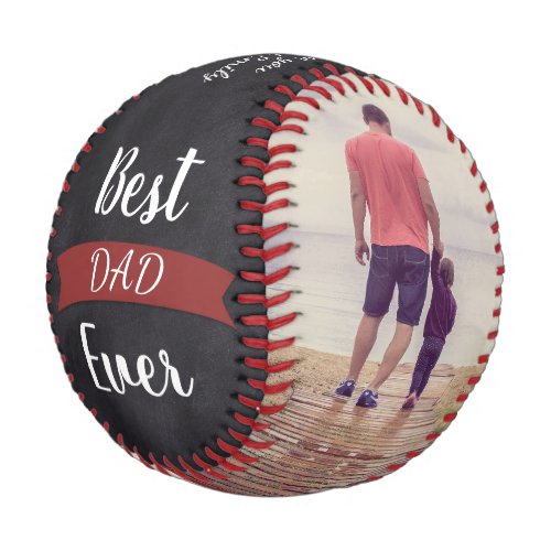Best dad ever chalkboard texture custom photo  baseball