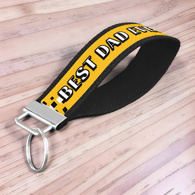 Best Dad Ever Checkered Racing Bold Typography  Wrist Keychain (Creator Uploaded)