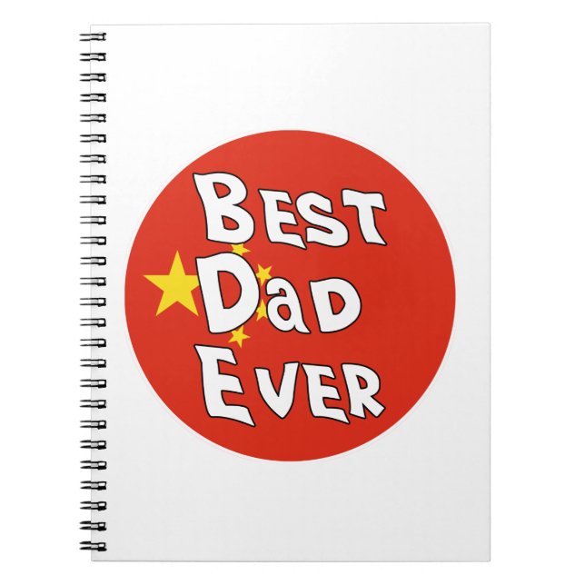 Best Dad Ever China Flag Notebook (Front)