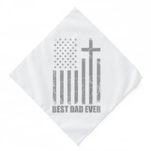Best Dad Ever Christian Patriotic Dad USA Flag Fat Bandana