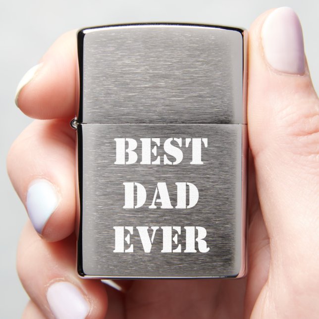 best dad ever,classic stylish white script zippo lighter (In Hand)