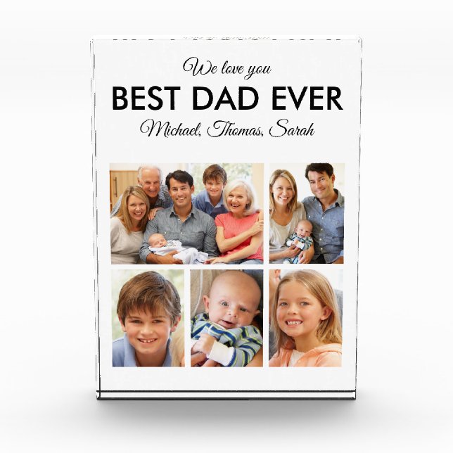 Best Dad Ever Collage Fathers Day Photo Block (Front)