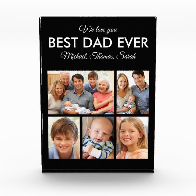Best Dad Ever Collage Fathers Day Photo Block (Front)