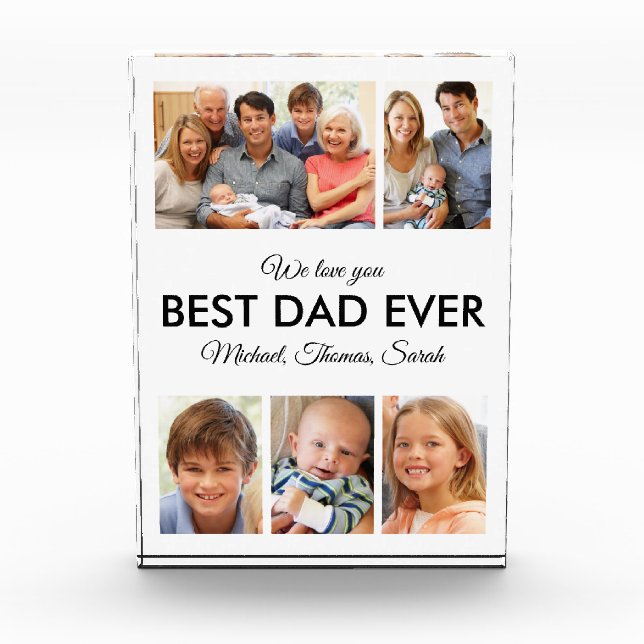 Best Dad Ever Collage Fathers Day Photo Block (Front)