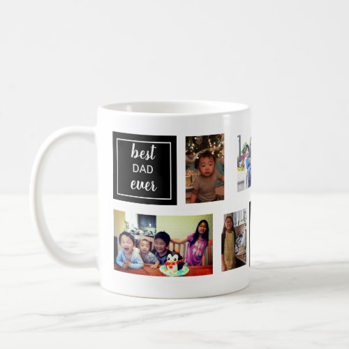 best dad ever Collage Personalized black White Coffee Mug