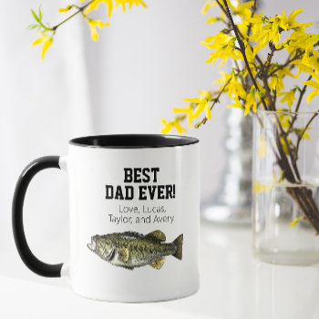 Best Dad Ever Cool Bass Fishing Father's Day  Mug by TheShirtBox at Zazzle