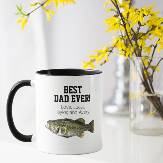 Best Dad Ever Cool Bass Fishing Father's Day  Mug (Creator Uploaded)
