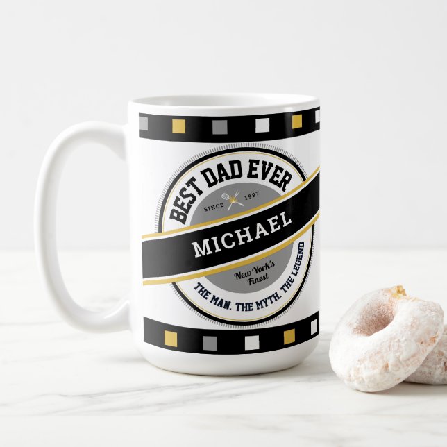 Best Dad Ever Cool Father's Day Personalized Mug (With Donut)