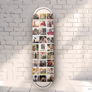 Best Dad Ever Cool Trendy Instagram Photo Collage Skateboard