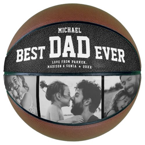 BEST DAD EVER Cool Trendy Unique Photo Collage Bas Basketball