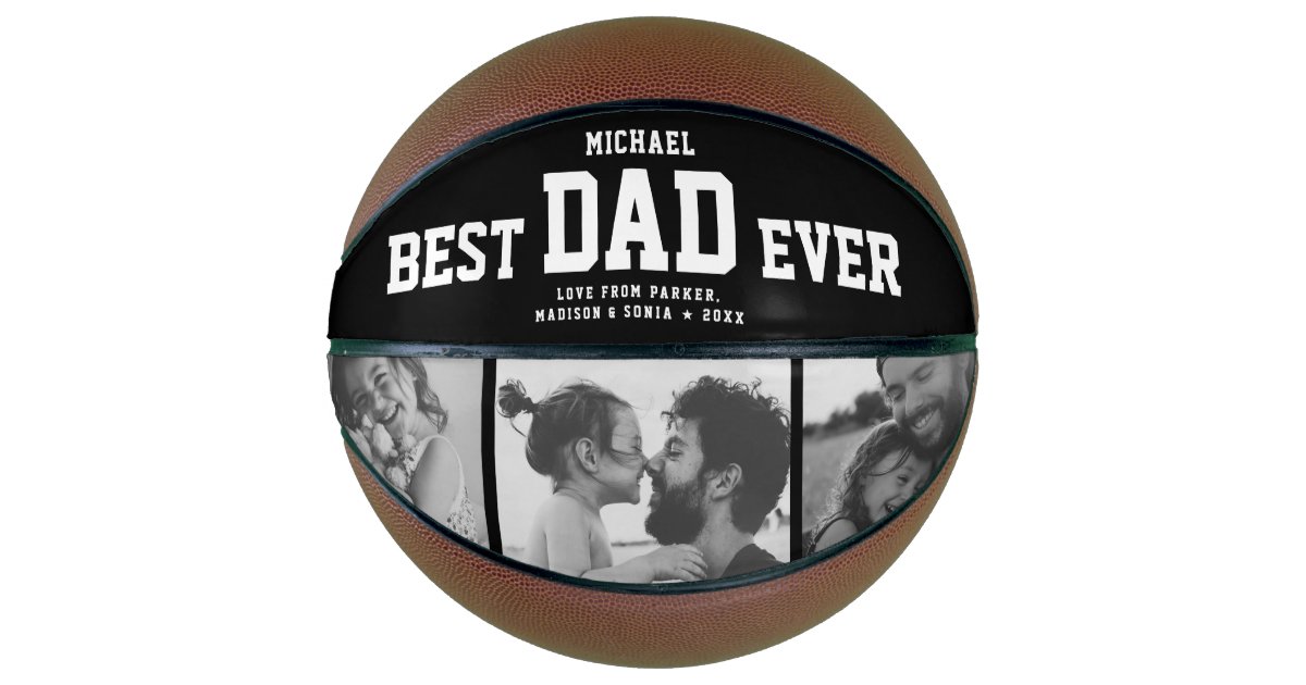 Best Dad Ever Cool Trendy Unique Photo Collage Basketball