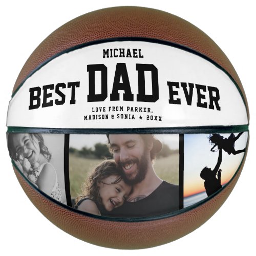 BEST DAD EVER Cool Trendy Unique Photo Collage Basketball