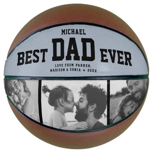 BEST DAD EVER Cool Trendy Unique Photo Collage Basketball