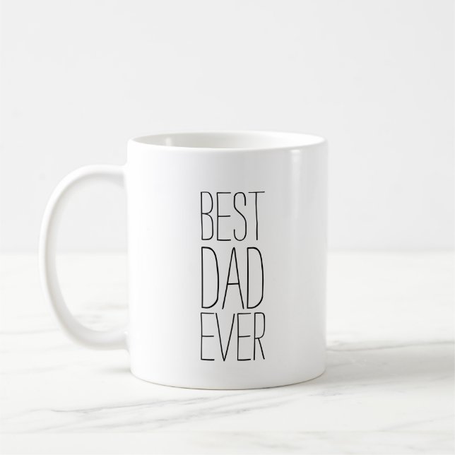 Best Dad Ever Cool Typography Coffee Mug (Left)