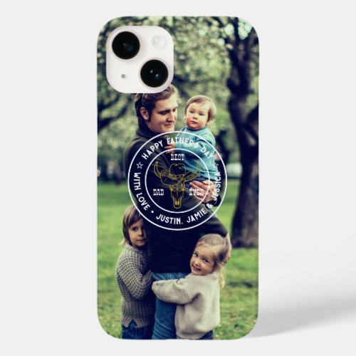 Best Dad Ever Cowboy Hat Custom Photo Fathers Day Case_Mate iPhone 14 Case