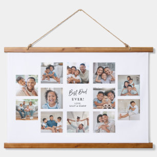 Best Dad Ever Custom 12 Photo Collage Hanging Tapestry