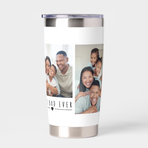 Best Dad Ever Custom 3 Family Photo Collage Insulated Tumbler