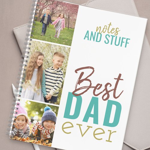 Best Dad Ever Custom 3 Photo Strip Notebook