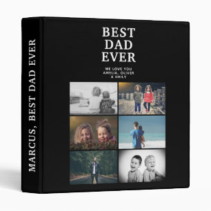 Best Dad Ever Custom 6 Photo Collage Album 3 Ring Binder